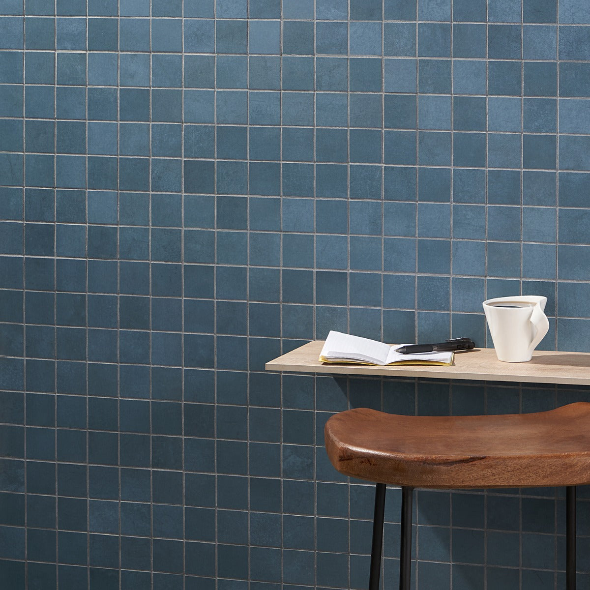 Bond Indio Blue 2x2 Matte Porcelain Mosaic Tile - Italian Made