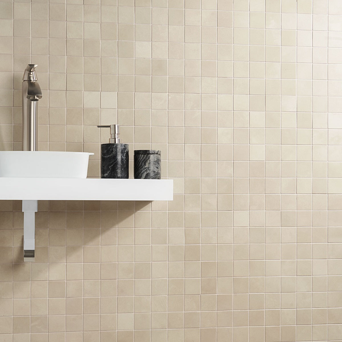 Clay Shy Beige 2x2 Matte Porcelain Mosaic Tile - Lux Tile