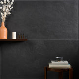 Era Charcoal Black 24x48 Matte Porcelain Tile - Lux Tile