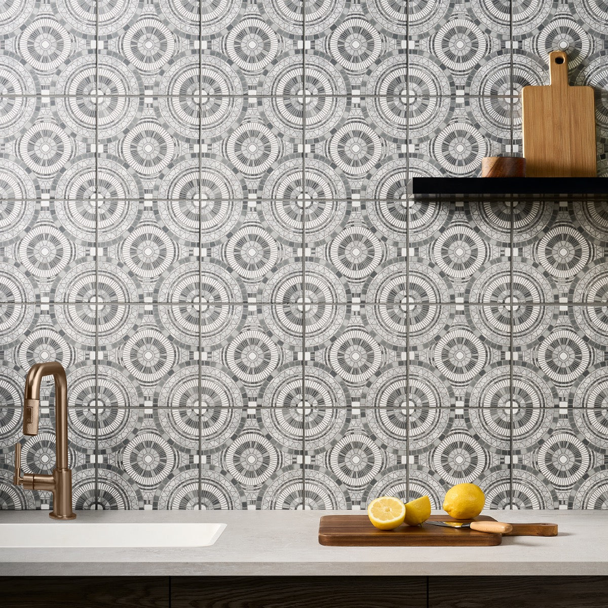 Basilico Grigio Gray 8x8 Matte Porcelain Tile - Lux Tile