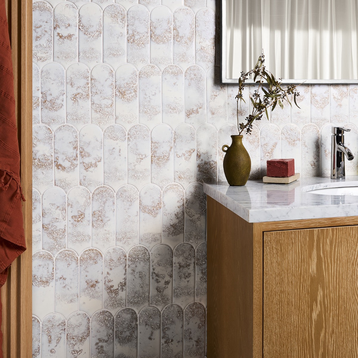 Corali Reef White 3x9 Textured Satin Ceramic Tile - Lux Tile