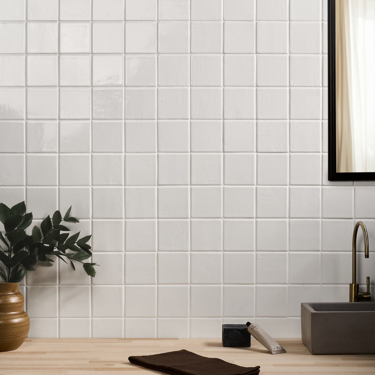 Morocco Blanco White 4x4 Glossy Porcelain Tile - Lux Tile