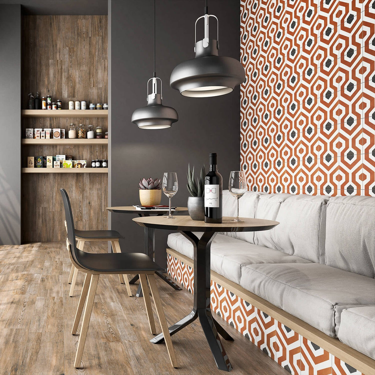 Bella Soumaya Orange 9x9 Matte Porcelain Tile - Lux Tile