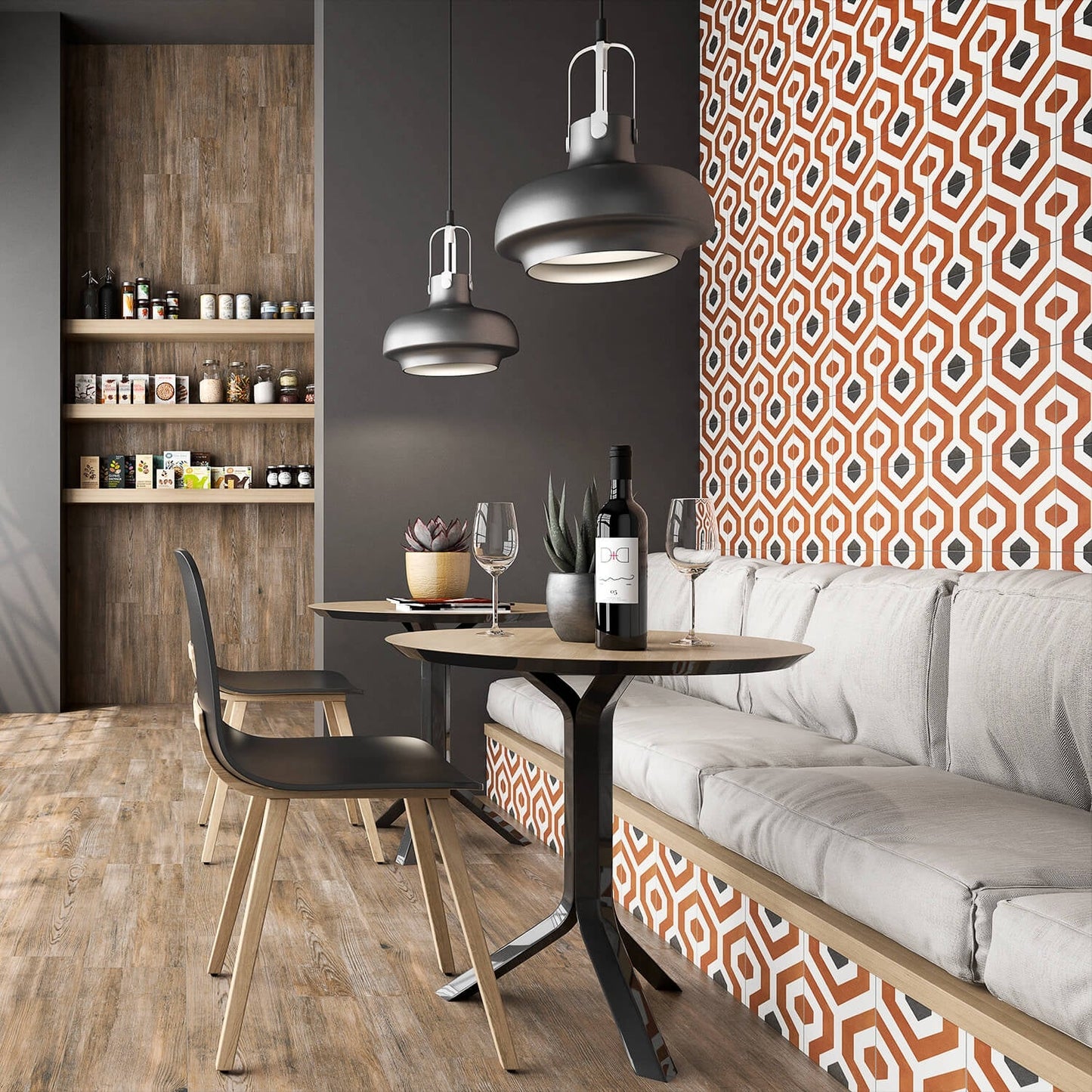Bella Soumaya Orange 9x9 Matte Porcelain Tile - Lux Tile
