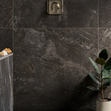 Santo Charcoal Black Matte Porcelain Tile 36x36 - Lux Tile