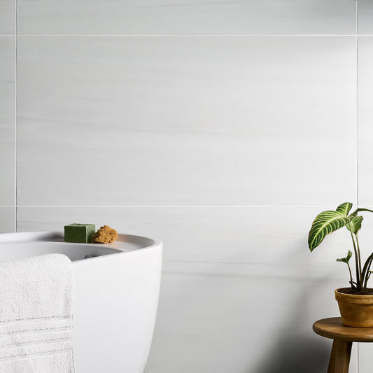 Breeze Dune Dolomite Warm White 24x48 Matte Porcelain Tile by Lux Tile