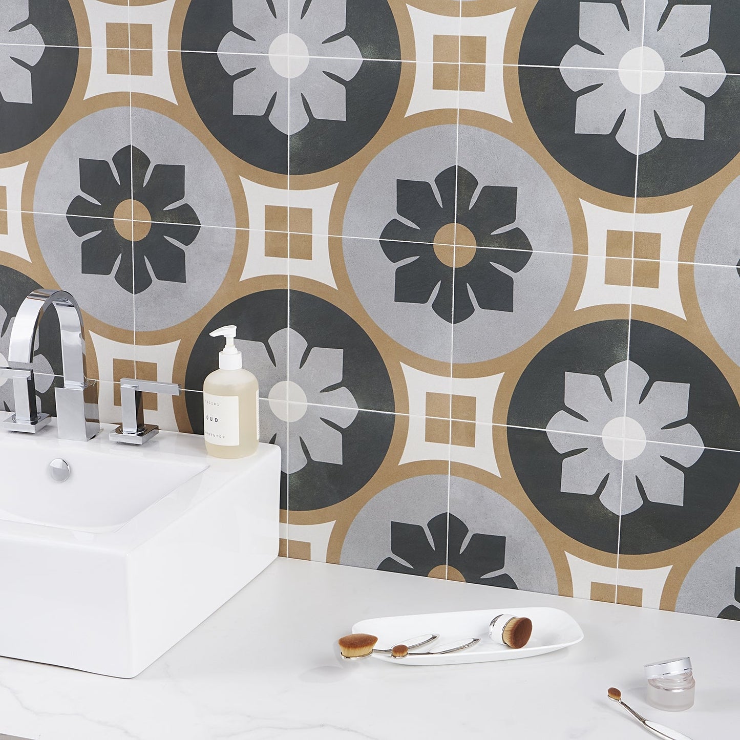 Lapaz Bloom Multicolor 9x9 Matte Porcelain Tile - Lux Tile