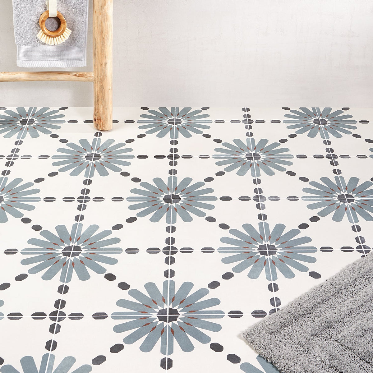 Lapaz Daisy Blue 9x9 Matte Porcelain Tile - Lux Tile