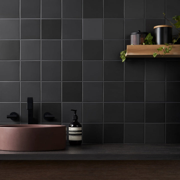 Born Charcoal Gray 5x5 Matte Porcelain Tile - Lux Tile