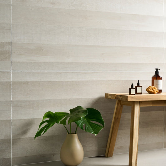 Kenridge Waves White 24x48 Matte Porcelain Tile - Wood Look