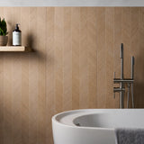 Briona Hazelnut Brown 18x48 Textured Wood Look Matte Ceramic Tile