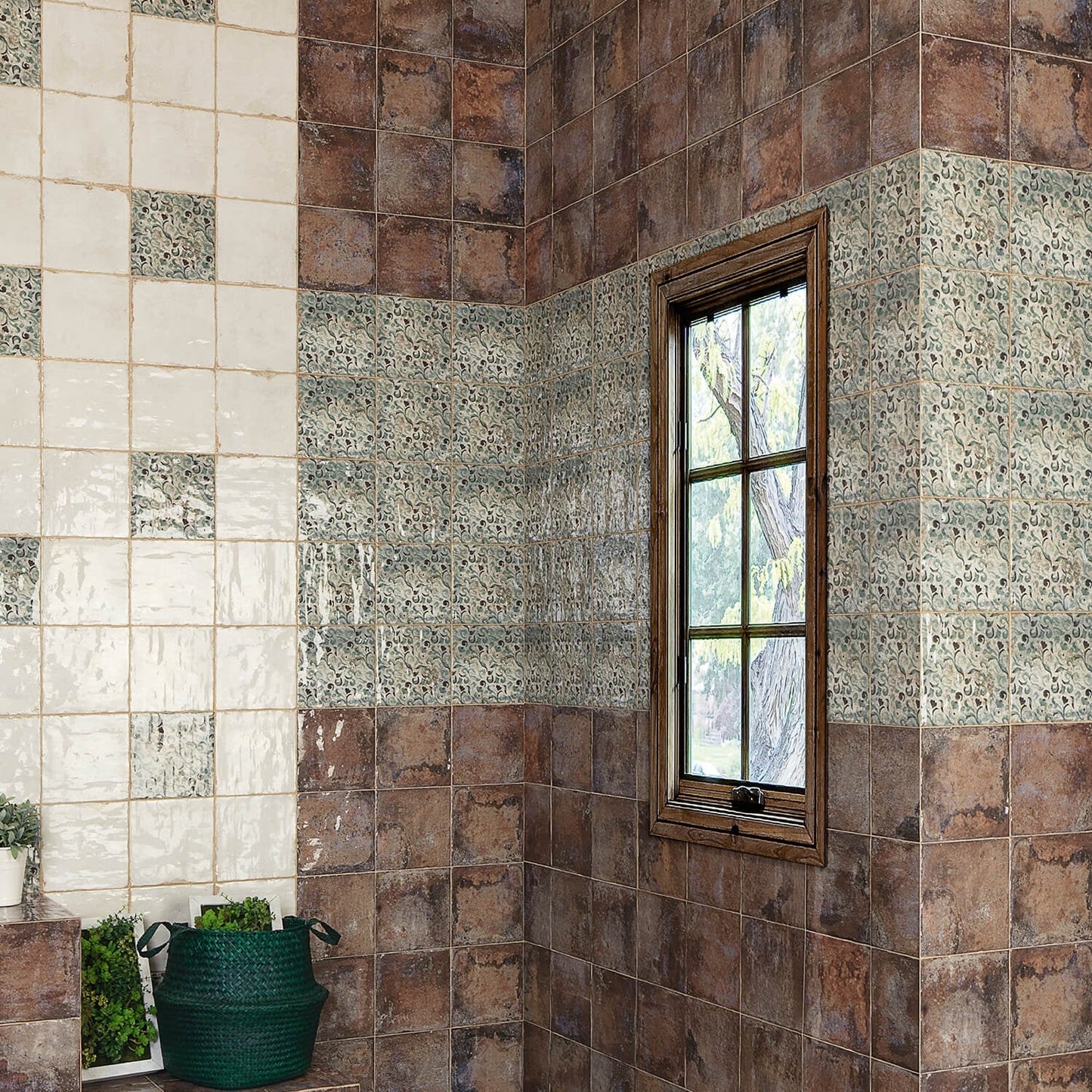 Angela Harris Savona Green 8x8 Polished Ceramic Wall Tile