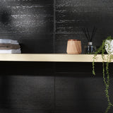 Lux Tile Rethink Decoro Leather Black 12x24 Textured Matte Porcelain Wall Tile