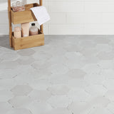 Lux Tile Sasha Hex Gray Matte Porcelain Tile 6"