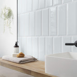 Lux Tile Rise Ice Blue 4x12 Beveled Glossy Ceramic Subway Tile