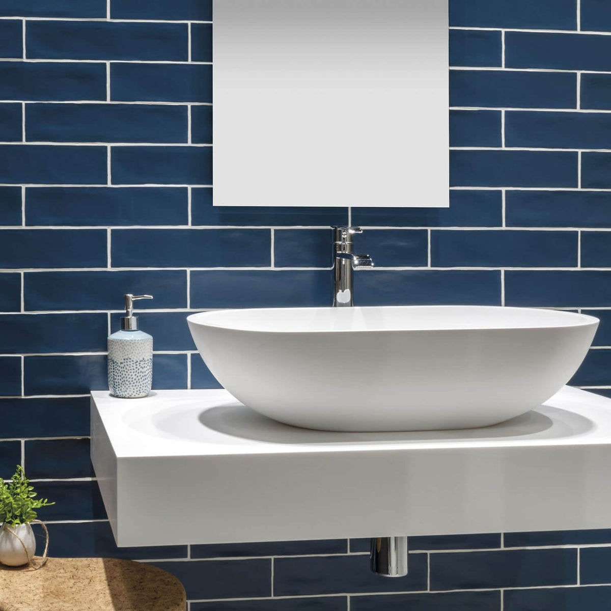 Marine Blue Ceramic Subway Tile - 3x12 Matte Finish