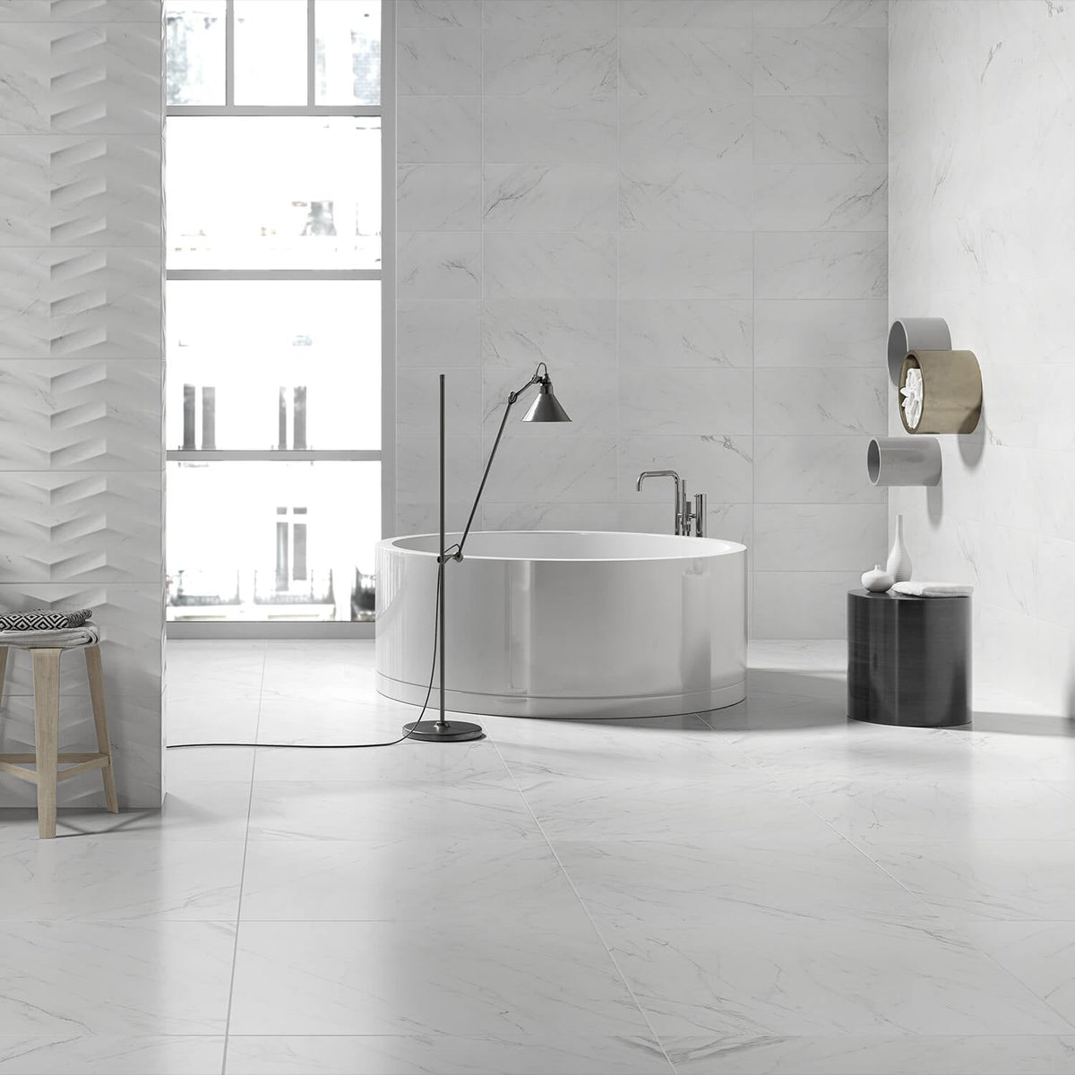 Belvedere Bianco Marble Look Porcelain Tile 30x30 - Lux Tile