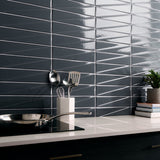 Axelle Storm Gray 3D Glossy Ceramic Subway Tile - 3x12