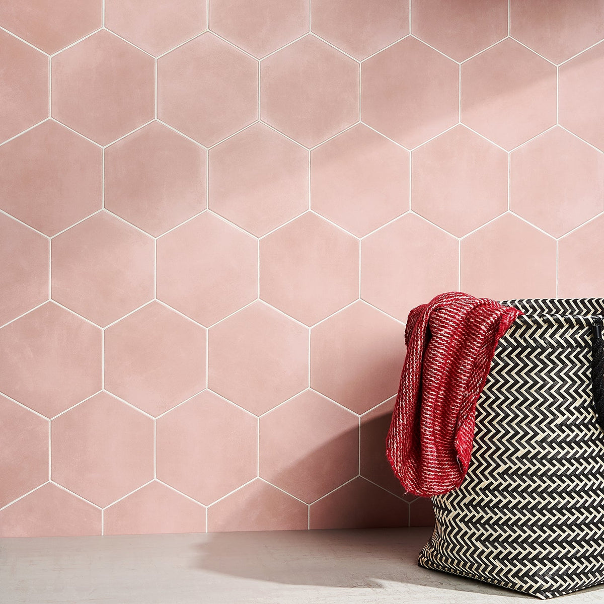 HexArt Rose Pink 8" Hexagon Matte Porcelain Tile - Lux Tile
