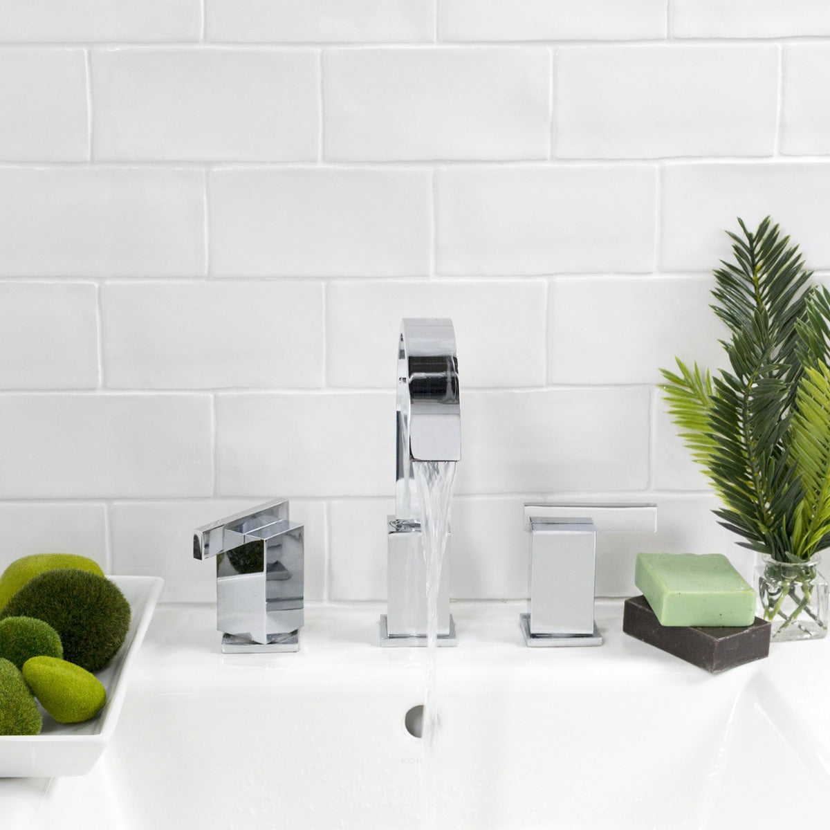 Lancaster Bianco White 3x6 Polished Ceramic Subway Tile - Lux Tile