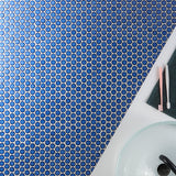 Nirvana Midnight Blue Penny Round Polished Porcelain Mosaic Tile