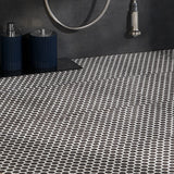 Eden Pavement Gray Penny Round Polished Porcelain Mosaic Tile