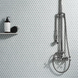 Eden Modern Gray Rimmed 1" Hexagon Polished Porcelain Mosaic Tile