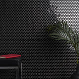 Eden Black Penny Round Polished Porcelain Mosaic Tile - Lux Tile