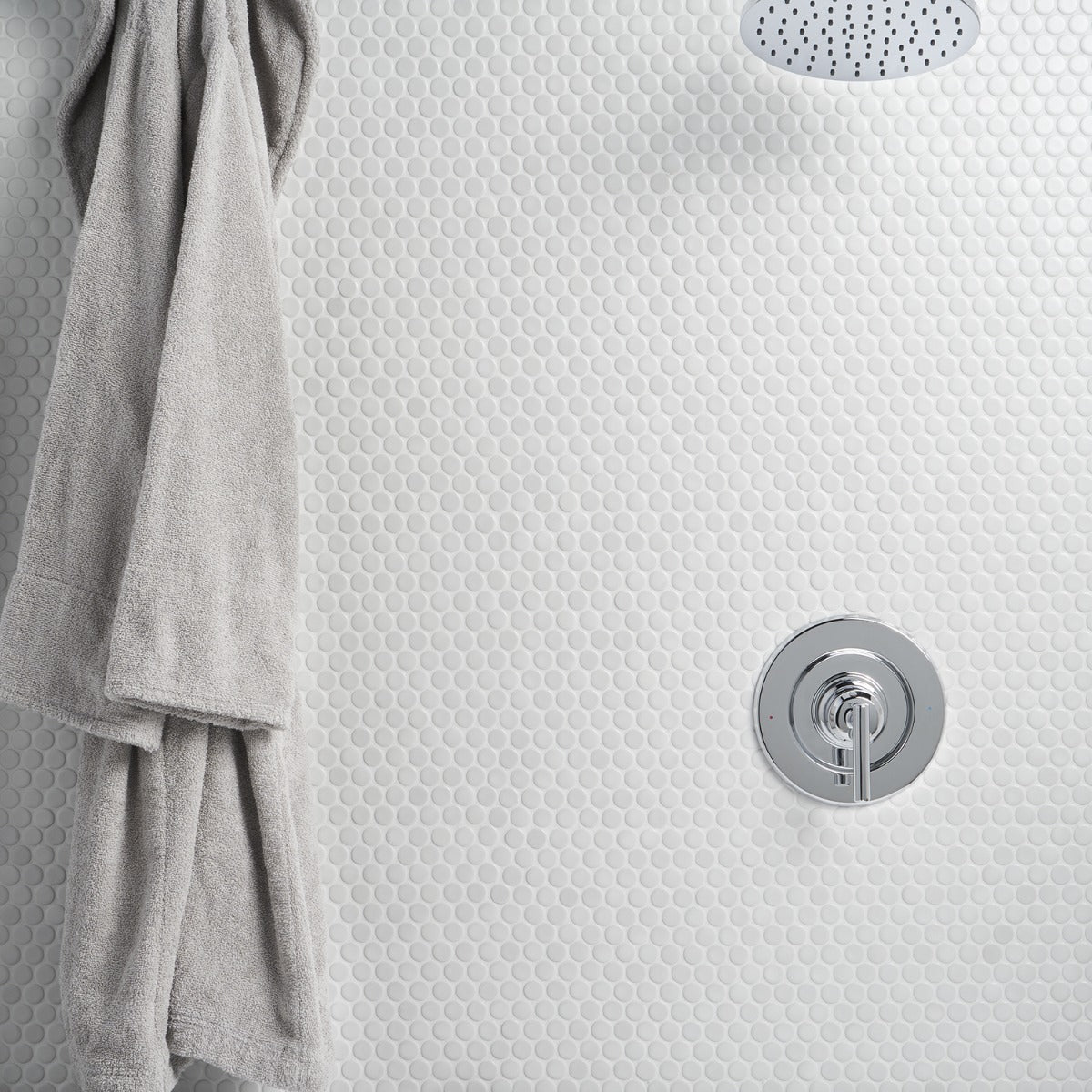 Eden White Penny Round Matte Porcelain Mosaic Tile for Bathrooms and Backsplashes