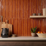 Kanbina Honey Brown 5x18 Crackled Glossy Ceramic Mosaic Tile