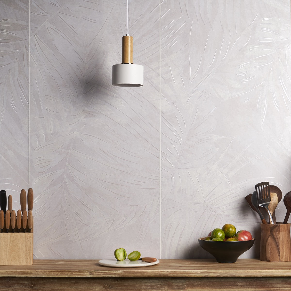Monet Cotton Garden White 24x48 Matte Porcelain Wall Tile - Lux Tile