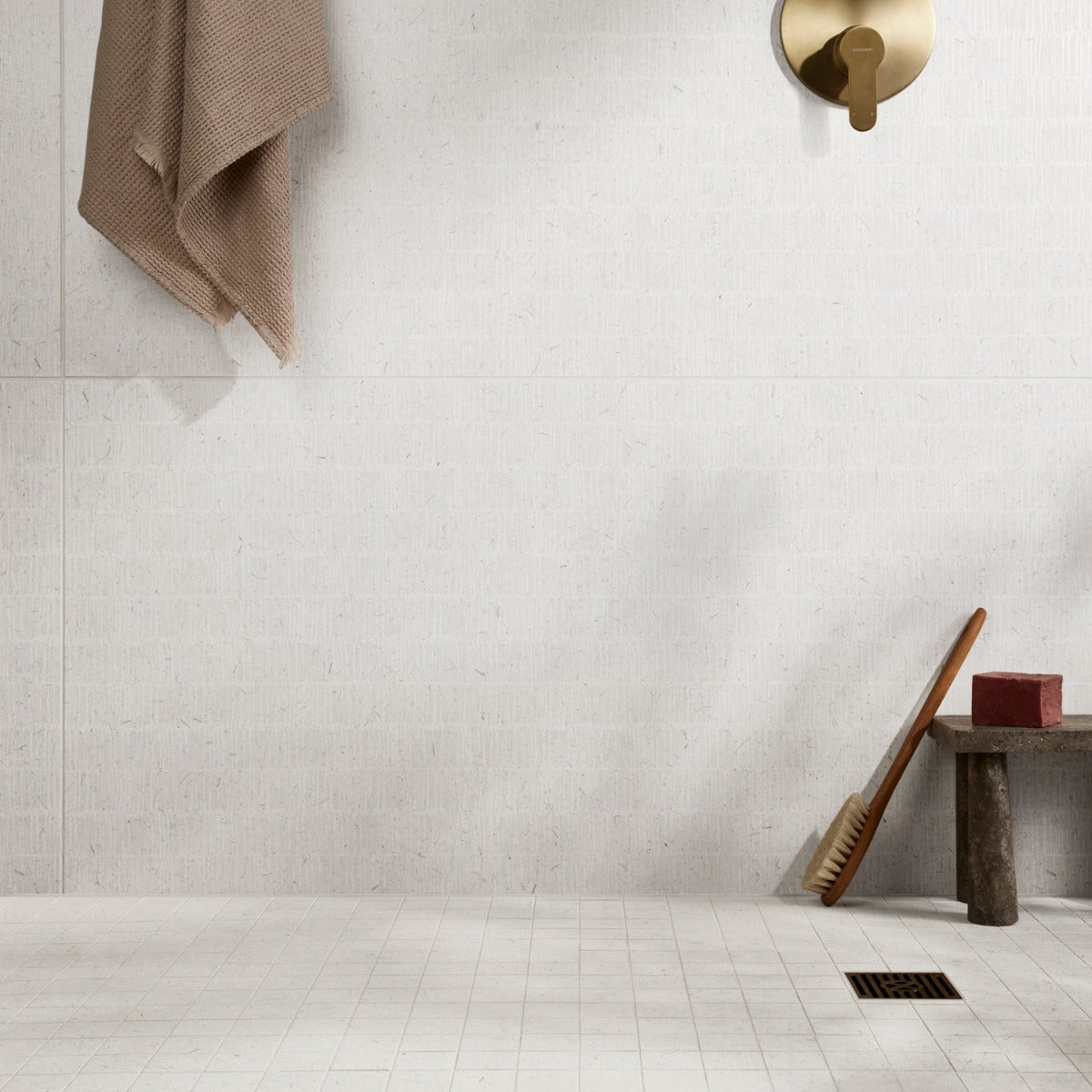 Hikari Bamboo Chalk White 24x48 Textured Matte Porcelain Tile - Lux Tile
