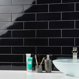 Park Hill Black 4x12 Polished Porcelain Subway Tile