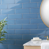 Park Hill Blue 4x12 Polished Porcelain Subway Tile - Tilebar