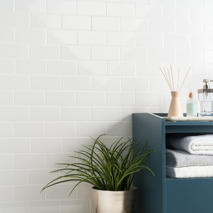 Park Hill White 3x6 Polished Porcelain Subway Tile for Kitchen and Bathroom