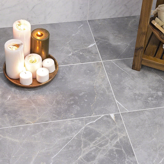 Lux Tile Marble Tech Grigio Imperiale Gray 12x24 Matte Porcelain Tile
