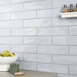 ArtBlock Azure Light Blue Glossy Porcelain Tile 4x16 by Stacy Garcia