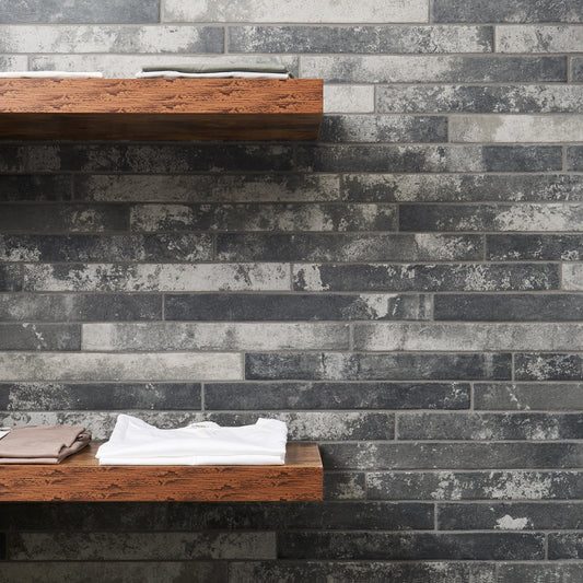 English Brick Dark Gray Matte Porcelain Tile - 2x18 Subway Tile
