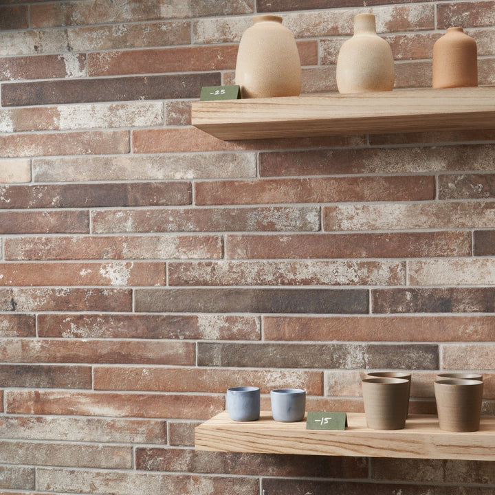 English Brick Red 2x18 Matte Porcelain Tile - Rustic Charm