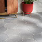 Texstone Gris Gray 9" Hexagon Matte Porcelain Tile - Lux Tile