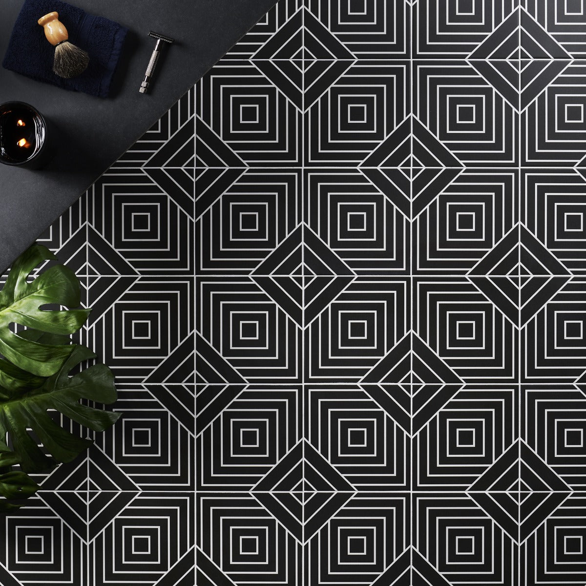 B2W Black & White Matte Porcelain Tile 8x8 - Lux Tile