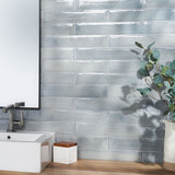 Lux Tile Azur Blue 3x16 Polished Porcelain Subway Tile