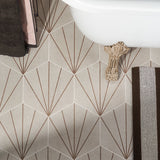 Lux Tile Pergola Beams Taupe 12.5" Hexagon Matte Porcelain Tile