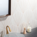 Lux Tile Pergola Beams White 12.5" Hexagon Matte Porcelain Tile