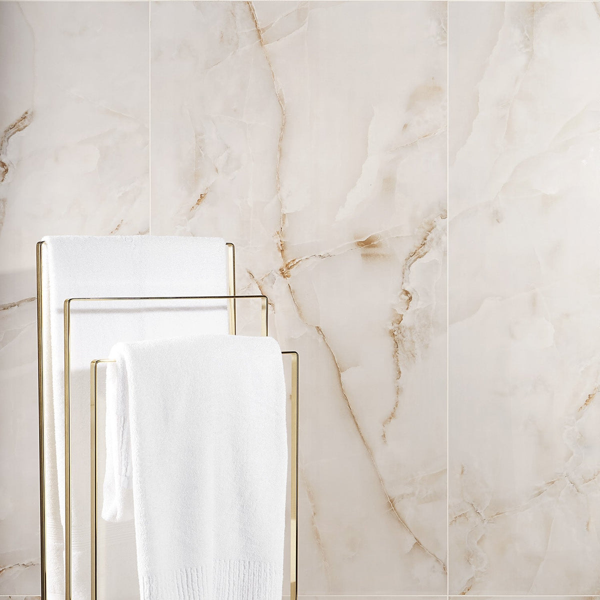 Lux Tile Lumina Onyx Pearl Beige 24x48 Polished Porcelain Tile