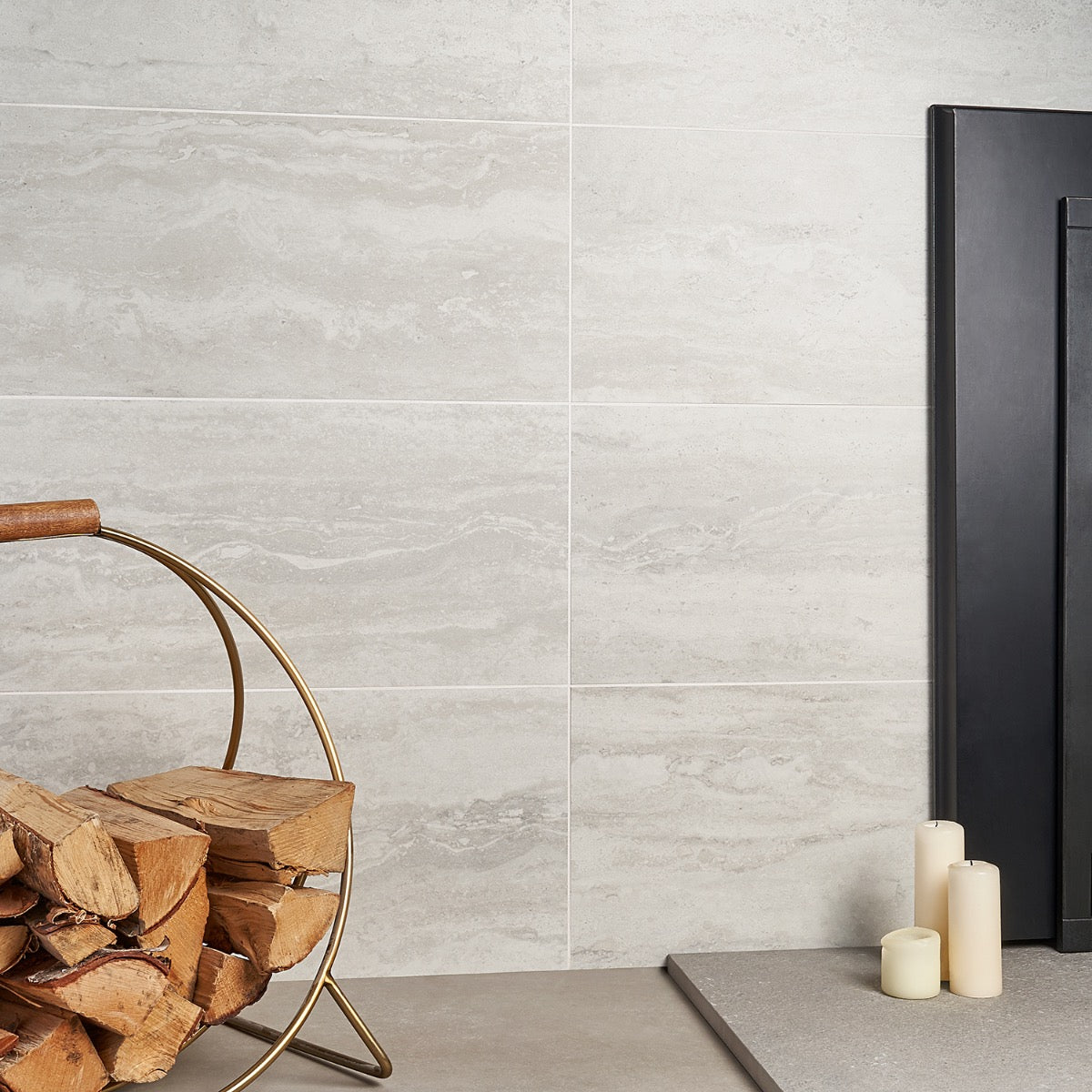 Basic Travertine Cotton White 12x24 Matte Porcelain Tile - Lux Tile