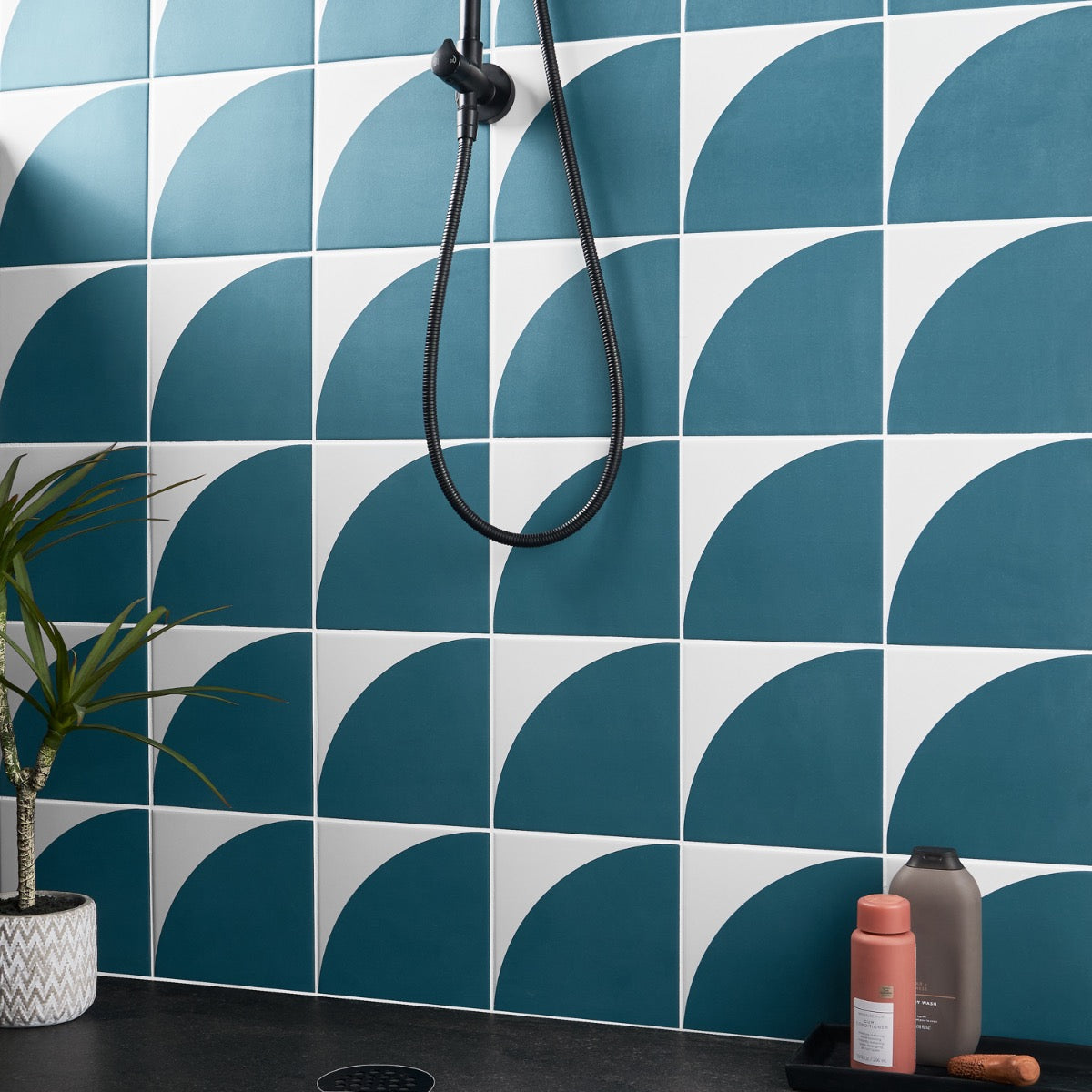 Stacy Garcia Maddox Deco Teal Blue 8x8 Matte Porcelain Tile