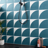 Stacy Garcia Maddox Deco Teal Blue 8x8 Matte Porcelain Tile