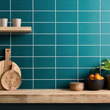 Stacy Garcia Maddox Teal Blue 4x8 Matte Ceramic Subway Wall Tile