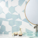 HexArt Pop Turquoise 8" Hexagon Matte Porcelain Tile - Lux Tile